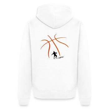 Basketball - Unisex Premium Organic Zip Hoodie - white - Back - Thijin (182cm)
