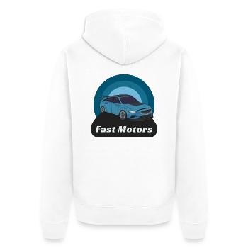 Moteurs rapides - Veste à capuche bio Premium Unisexe - blanc - Dos - Thijin (182cm)