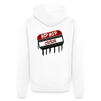 Hip Hop Crew - Unisex Premium Organic Zip Hoodie - white - Back - Thijin (182cm)