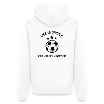 Fußball Soccer - Unisex Premium Organic Zip Hoodie - white - Back - Thijin (182cm)