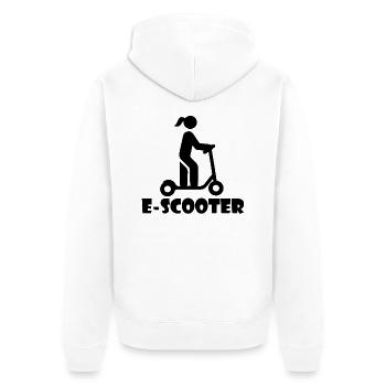 E-Scooter Roller Scooter - Unisex Premium Bio Zip Hoodie - Weiß - Hinten - Thijin (182cm)