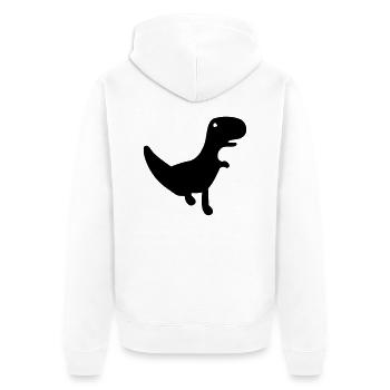 Der Dino von Cactus Run - Unisex Premium Bio Zip Hoodie - Weiß - Hinten - Thijin (182cm)