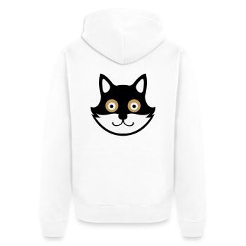 cat - Unisex Premium Bio Zip Hoodie - Weiß - Hinten - Thijin (182cm)