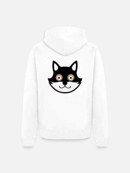 cat - Unisex Premium Bio Zip Hoodie - Weiß