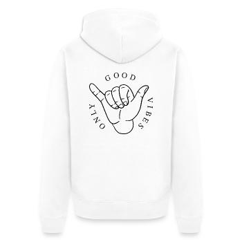 Bonnes vibrations - Veste à capuche bio Premium Unisexe - blanc - Dos - Thijin (182cm)