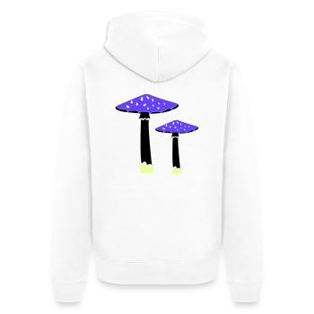 Mushrooms 2 - Unisex Premium Organic Zip Hoodie - white - Back - Thijin (182cm)