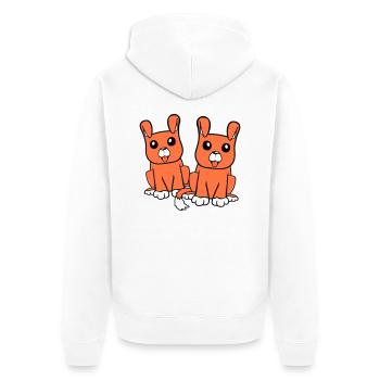 2 chiens équipe assis deux amis équipage heureux - Veste à capuche bio Premium Unisexe - blanc - Dos - Thijin (182cm)