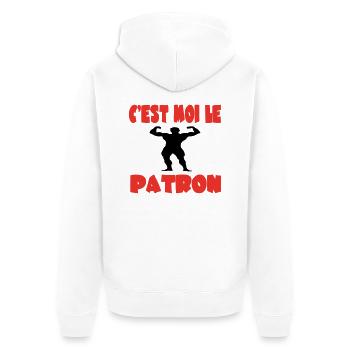 C'est moi le patron - Veste à capuche bio Premium Unisexe - blanc - Dos - Thijin (182cm)