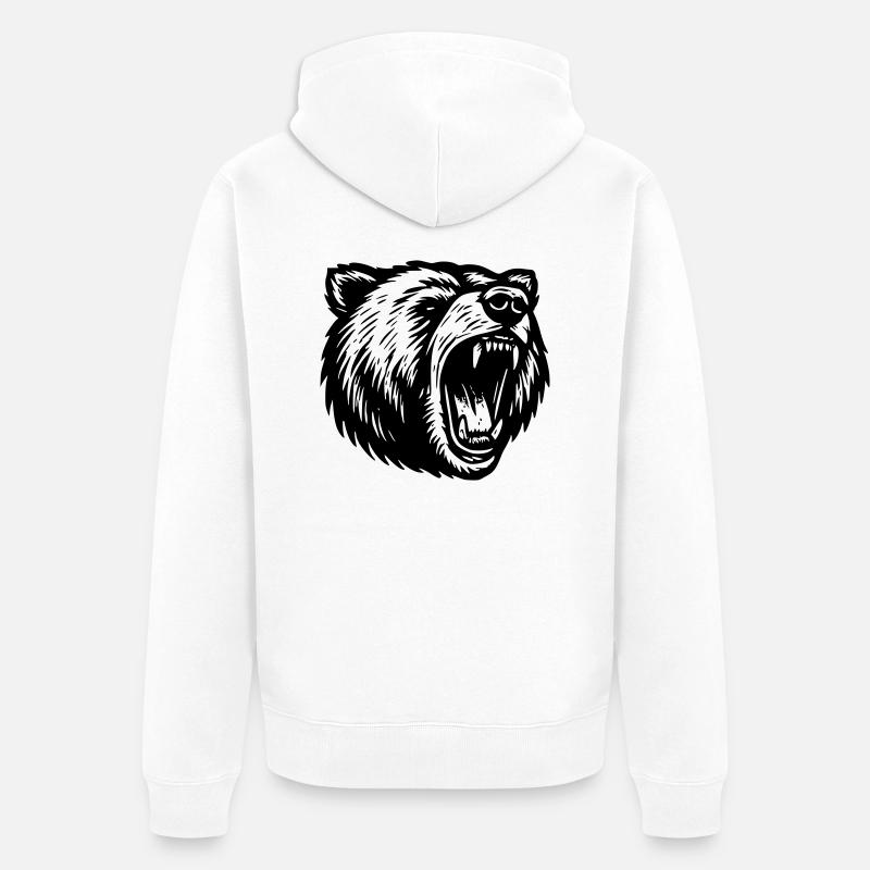 Grizzly - Veste à capuche bio Premium Unisexe - blanc