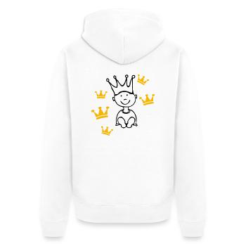 prince boy © - Unisex Premium Bio Zip Hoodie - Weiß - Hinten - Thijin (182cm)