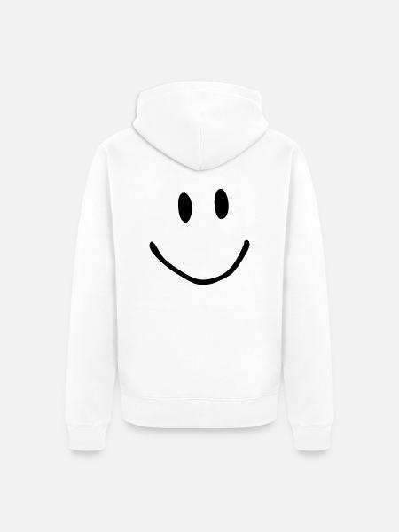Big Smile. Smiley, Gesicht. lustig - Unisex Premium Bio Zip Hoodie - Weiß