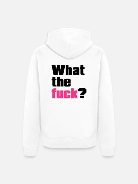 what the fuck ? - Unisex Premium Organic Zip Hoodie - white