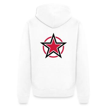 star - Unisex Premium Bio Zip Hoodie - Weiß - Hinten - Thijin (182cm)