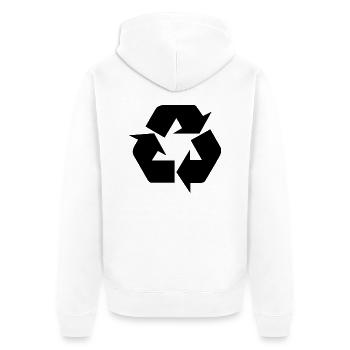 Recycler - Unisex Premium Bio Zip Hoodie - Weiß - Hinten - Thijin (182cm)