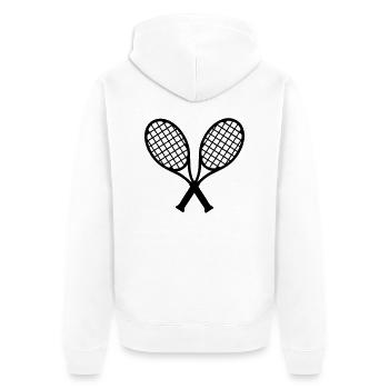 Tennis - Unisex Premium Bio Zip Hoodie - Weiß - Hinten - Thijin (182cm)