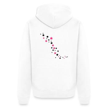 Sterne - Unisex Premium Bio Zip Hoodie - Weiß - Hinten - Thijin (182cm)