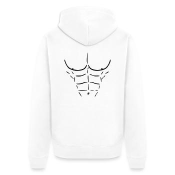 musclé - Veste à capuche bio Premium Unisexe - blanc - Dos - Thijin (182cm)