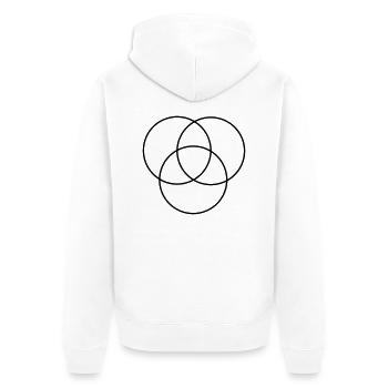 drei kreise - Unisex Premium Bio Zip Hoodie - Weiß - Hinten - Thijin (182cm)