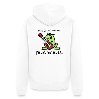 frog_n_roll_072011_d_3c - Unisex Premium Organic Zip Hoodie - white - Back - Thijin (182cm)