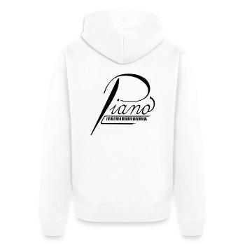 Piano - Unisex Premium Bio Zip Hoodie - Weiß - Hinten - Thijin (182cm)