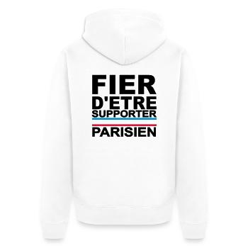 fier parisien noir 01 - Veste à capuche bio Premium Unisexe - blanc - Dos - Thijin (182cm)