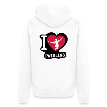 i love sports heart twirling baton6 - Unisex Premium Organic Zip Hoodie - white - Back - Thijin (182cm)