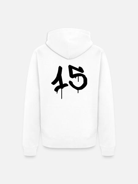 Graffiti : 15 - Unisex Premium Organic Zip Hoodie - white