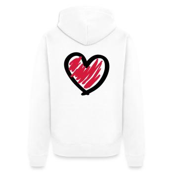 heart_design_f2 - Veste à capuche bio Premium Unisexe - blanc - Dos - Thijin (182cm)