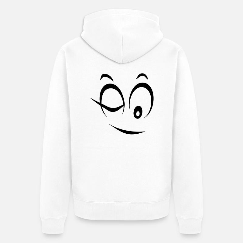 smiley clin oeil2 - Veste à capuche bio Premium Unisexe - blanc