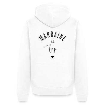 MARRAINE AU TOP - Veste à capuche bio Premium Unisexe - blanc - Dos - Thijin (182cm)