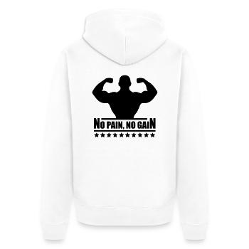 pain_gain_c1 - Veste à capuche bio Premium Unisexe - blanc - Dos - Thijin (182cm)