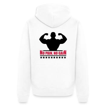 pain_gain_c2 - Veste à capuche bio Premium Unisexe - blanc - Dos - Thijin (182cm)