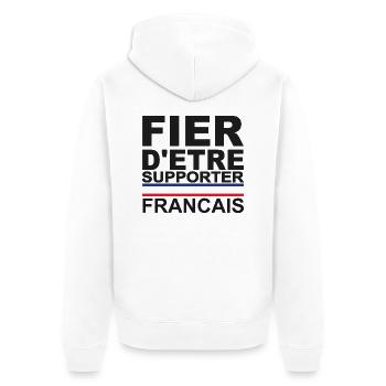 Supporter francais france Allez - Veste à capuche bio Premium Unisexe - blanc - Dos - Thijin (182cm)