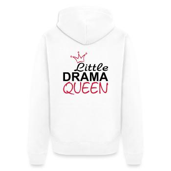 LITTLE DRAMA QUEEN with Crown - Unisex Premium Organic Zip Hoodie - white - Back - Thijin (182cm)