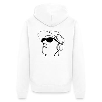 Mitch tête, lunettes de soleil, casque, visage - Veste à capuche bio Premium Unisexe - blanc - Dos - Thijin (182cm)