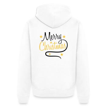 text design logo tanne sterne frohe christmas weih - Unisex Premium Bio Zip Hoodie - Weiß - Hinten - Thijin (182cm)