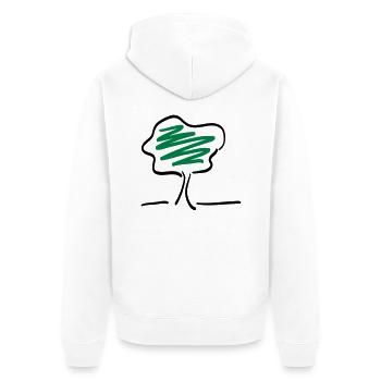 baum - Unisex Premium Bio Zip Hoodie - Weiß - Hinten - Thijin (182cm)