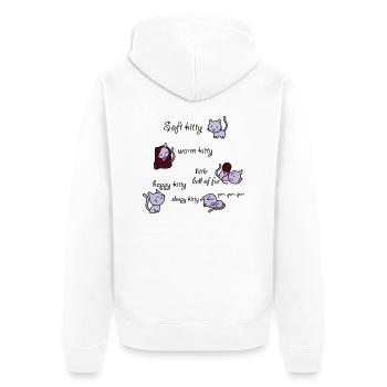 Soft Kitty - Unisex Premium Bio Zip Hoodie - Weiß - Hinten - Thijin (182cm)