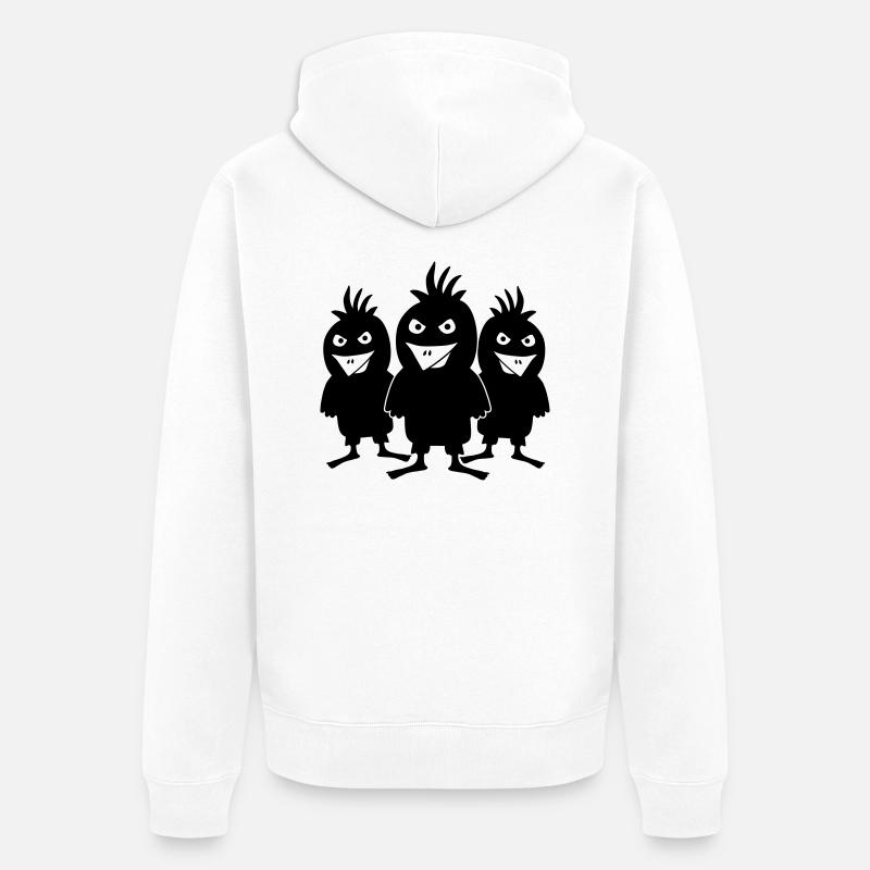 Evil Angry Birds - Veste à capuche bio Premium Unisexe - blanc