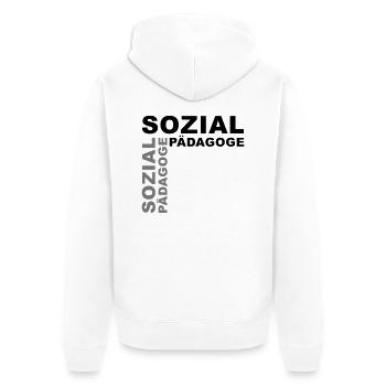 Sozialpädagoge - V2 - Unisex Premium Bio Zip Hoodie - Weiß - Hinten - Thijin (182cm)