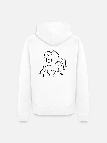 Dressurreiter und Springreiter - Unisex Premium Bio Zip Hoodie - Weiß