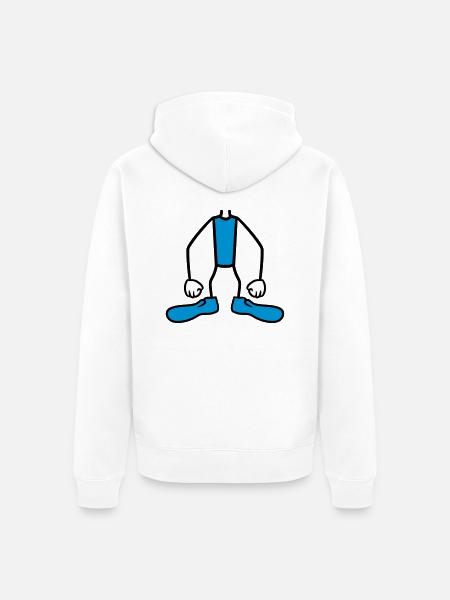 standing body without head clipart cartoon cartoon - Unisex Premium Organic Zip Hoodie - white