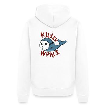 Killer Wal lustige Geschenkidee - Unisex Premium Bio Zip Hoodie - Weiß - Hinten - Thijin (182cm)
