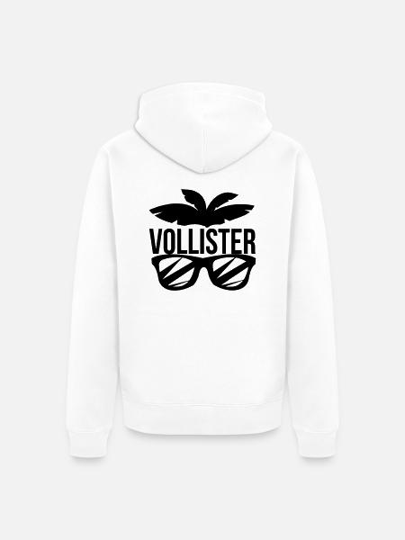 voll ist er - Unisex Premium Bio Zip Hoodie - Weiß
