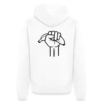 banane poing fruits délicieux faim manger saine main - Veste à capuche bio Premium Unisexe - blanc - Dos - Thijin (182cm)
