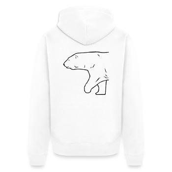 Polar Bear - Eisbär - Unisex Premium Bio Zip Hoodie - Weiß - Hinten - Thijin (182cm)