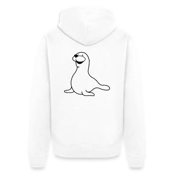 seehund_01 - Veste à capuche bio Premium Unisexe - blanc - Dos - Thijin (182cm)