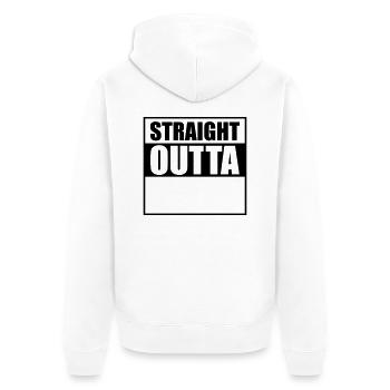 straight outta design - Unisex Premium Bio Zip Hoodie - Weiß - Hinten - Thijin (182cm)