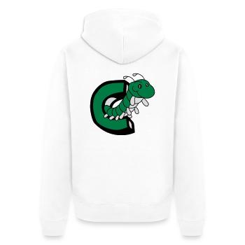 caterpillar caterpillar insect centipede letter C - Unisex Premium Organic Zip Hoodie - white - Back - Thijin (182cm)