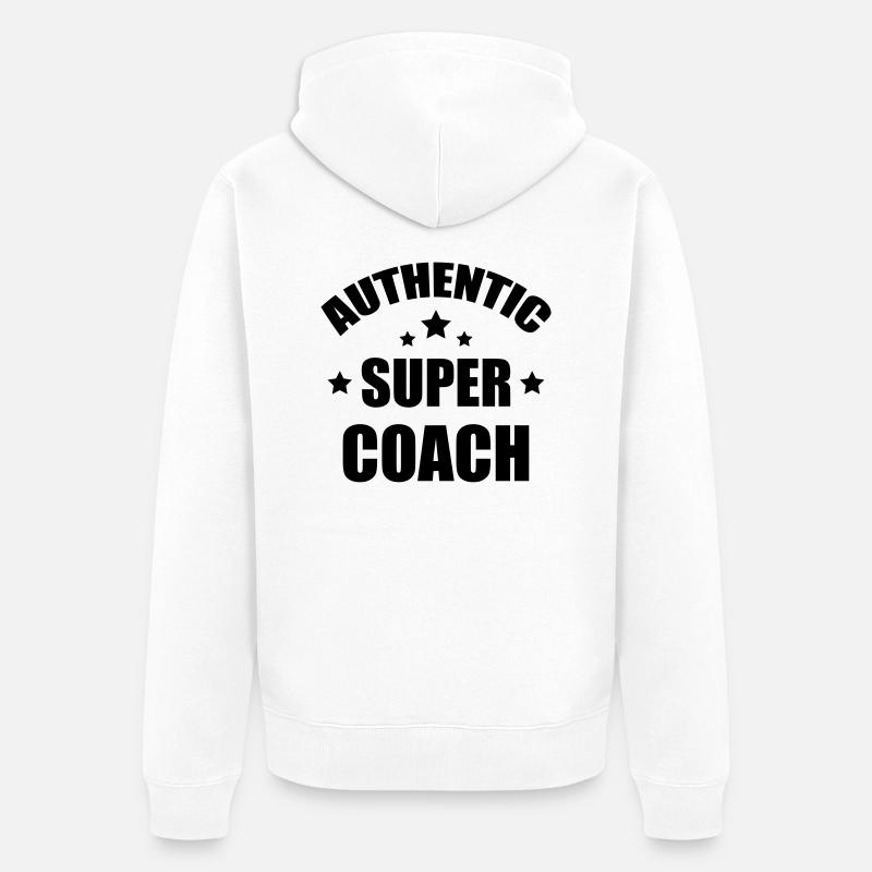 Coach / Coaching / Trainer / Sport - Unisex Premium Bio Zip Hoodie - Weiß